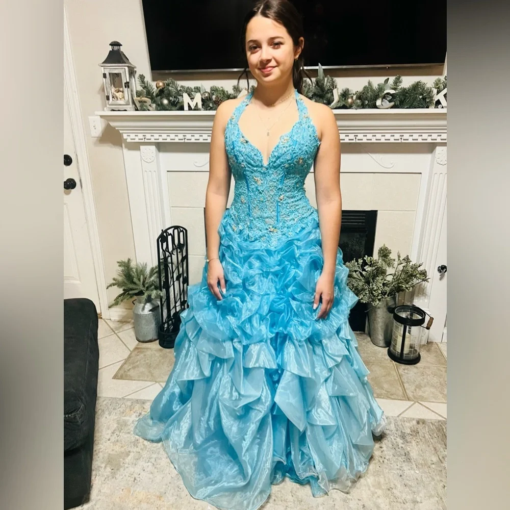 Party Time | Prom Formal Dress Turquoise Size 6 - Picture 1 of 7